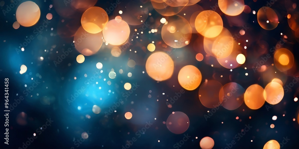 Poster vibrant display of colorful bokeh lights against a dark background, creating a and festive atmospher