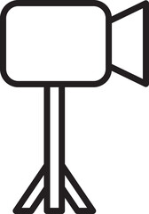 Fototapeta premium Video Camera on Tripod Line Icon 