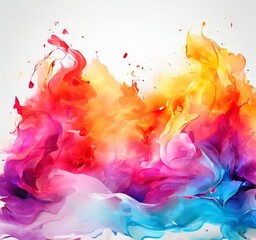 Obraz premium vibrant abstract painting with swirling, multicolored brushstrokes in shades of red, orange, yellow, and blue, creating a dynamic and energetic visual effect.