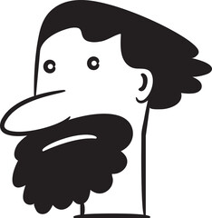 Funny Beard Man Face Avatar

