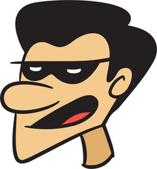 Thief Character Avatar Comic Illustration
