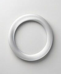 A white, circular ring is centered against a plain white background.