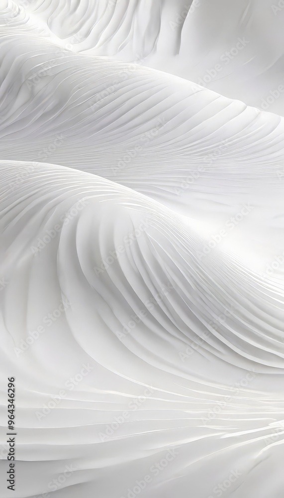 Aufkleber close-up view of a white, wavy surface, possibly a fabric or a material with a repeating pattern. th
