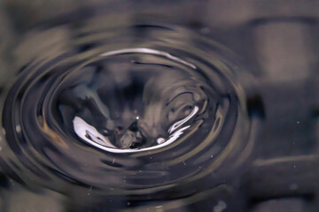 A drop of water making a splash. Macro photo.