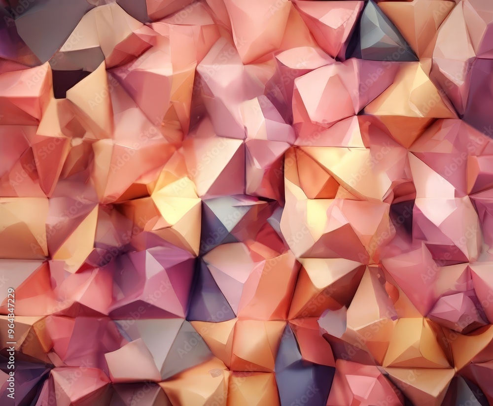 Aufkleber a digital illustration of a 3d geometric pattern composed of numerous overlapping triangular shapes 