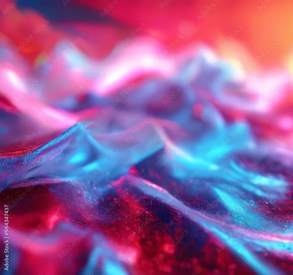 Aufkleber a close-up of a textured surface with a gradient of colors, including shades of red, blue, and purpl