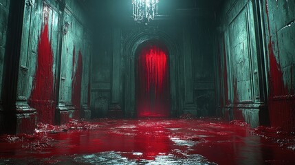 Abstract Interpretation of the Aftermath of an Unsolved Murder, Conveying Mystery and Intrigue