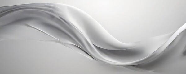 Fototapeta premium Abstract white wave-like shape on a white background.