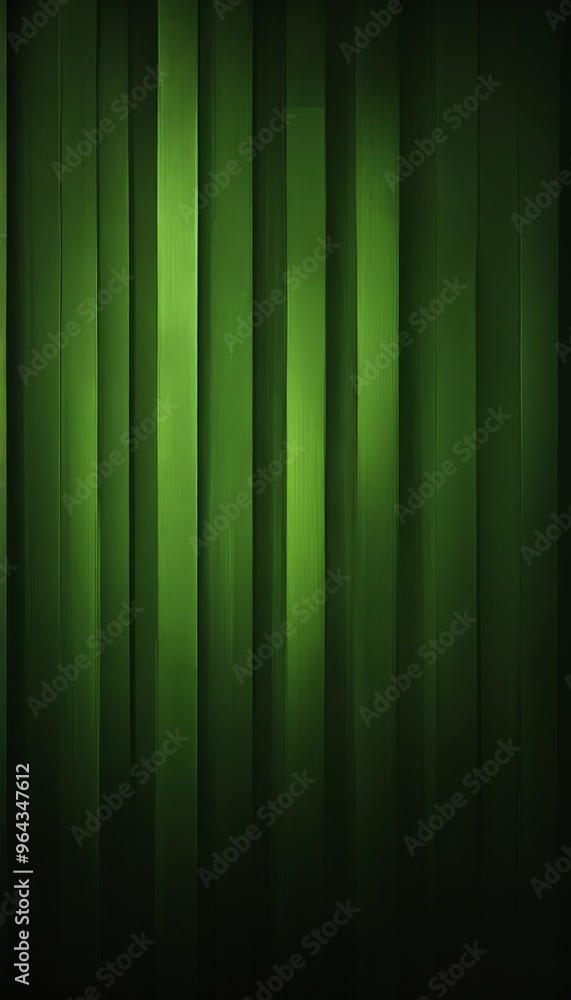 Poster a vertical arrangement of green vertical lines, creating a gradient effect. the lines are evenly spa