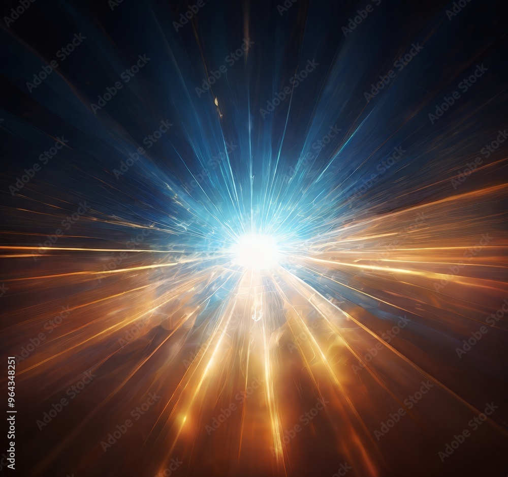 Poster a radiant burst of light, radiating from the center and extending outward in a radial pattern, with 