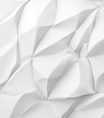 a close-up view of a crumpled white paper surface, with the paper's folds and creases creating a textured and abstract pattern.
