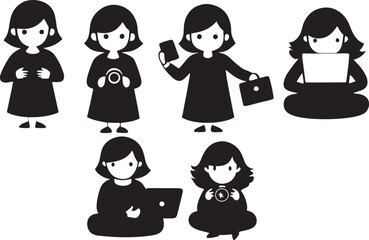 Photographer Outline Silhouette Graphics Collection