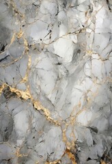 a close-up view of a marble surface with a textured and cracked appearance, featuring a mix of white, gray, and gold hues.