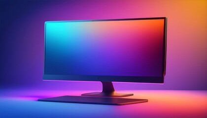 View of computer monitor with gradient display