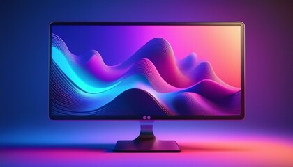 View of computer monitor with gradient display