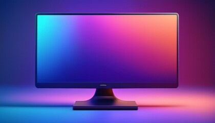 View of computer monitor with gradient display