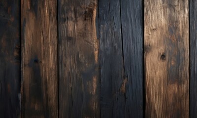 a close-up view of a wooden surface with dark and light-colored planks arranged in a vertical pattern.