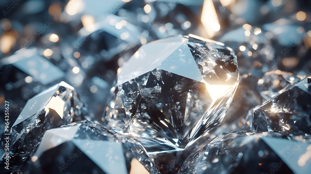Poster raw diamond texture sparkling in close-up view picture