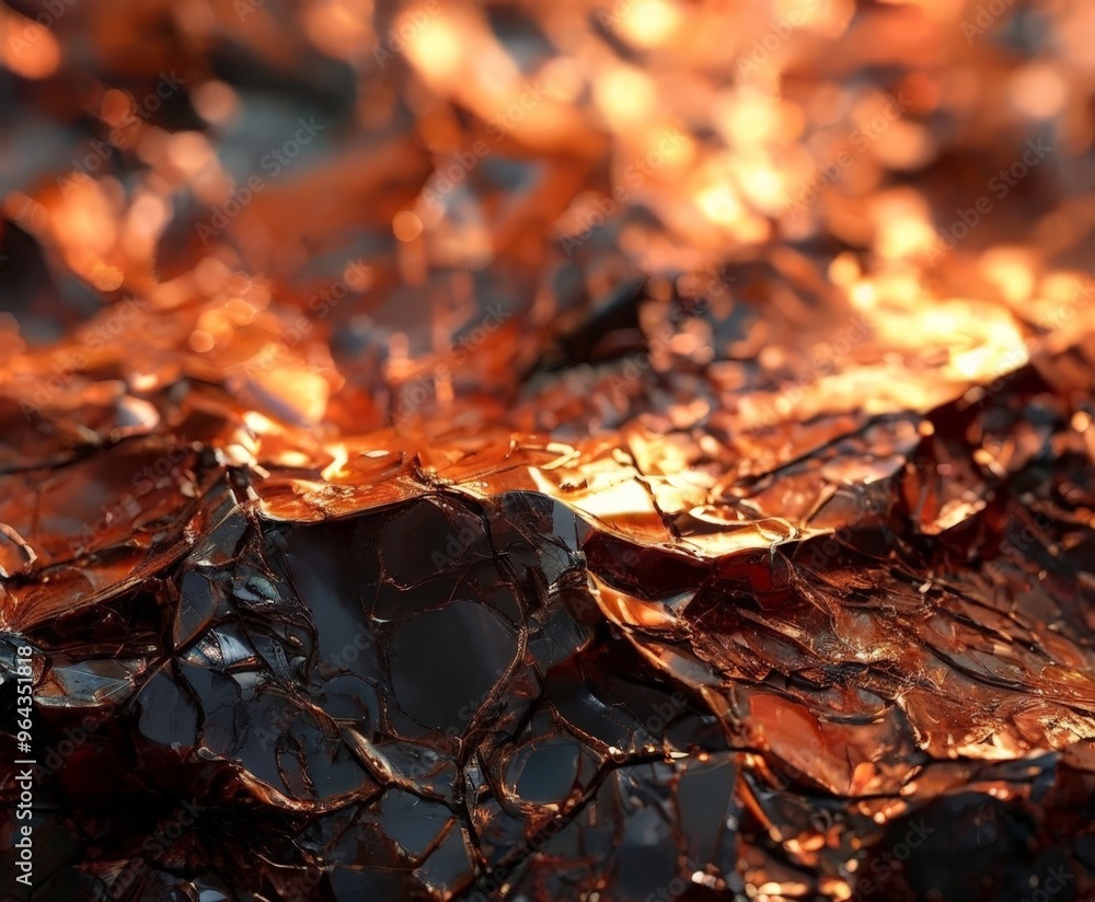 Poster a close-up view of a crumpled piece of paper with a textured surface, displaying a range of orange a
