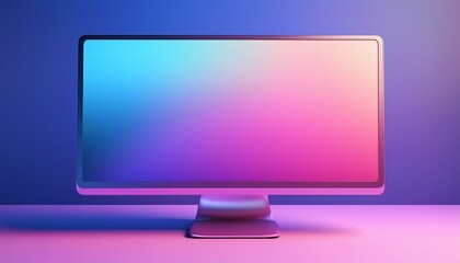 View of computer monitor with gradient display