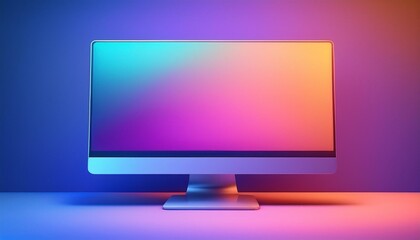 View of computer monitor with gradient display