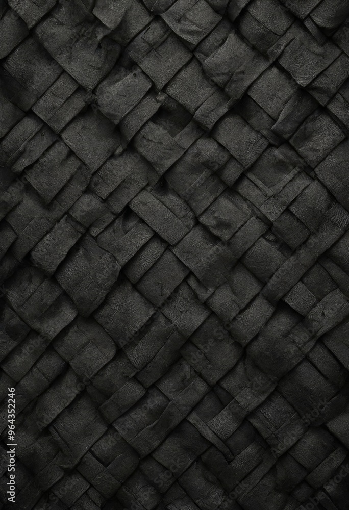 Poster a close-up view of a textured surface composed of overlapping square tiles arranged in a diagonal pa