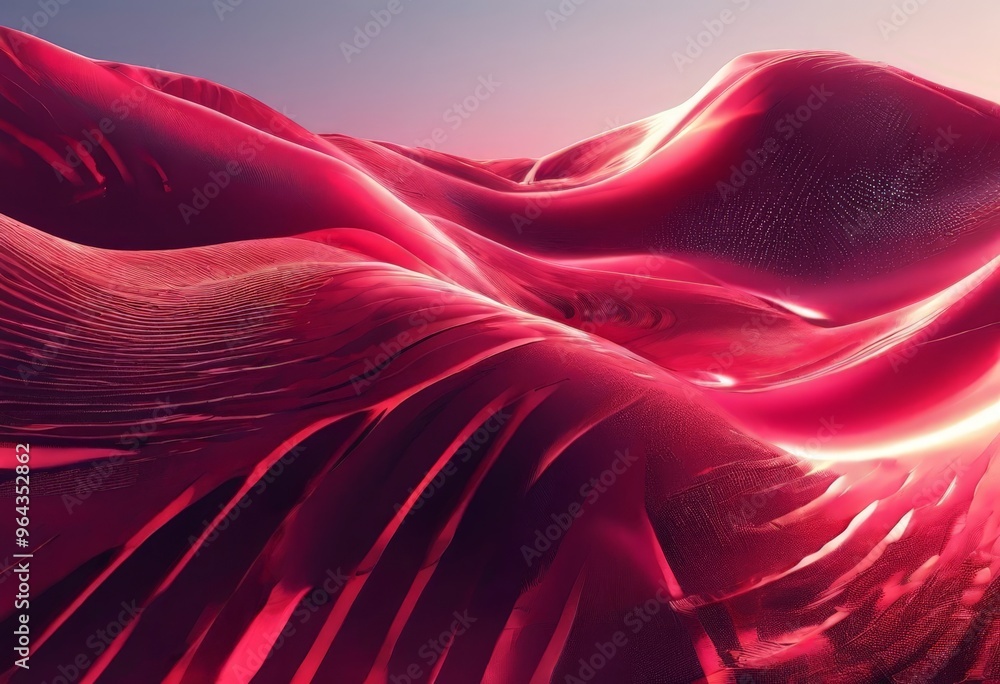 Poster a striking abstract landscape with a gradient of red and purple hues, creating a sense of depth and 