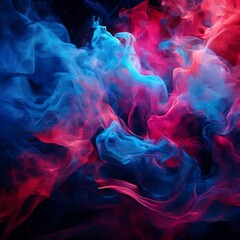 swirling pattern of blue and red smoke, creating a dynamic and abstract visual effect.