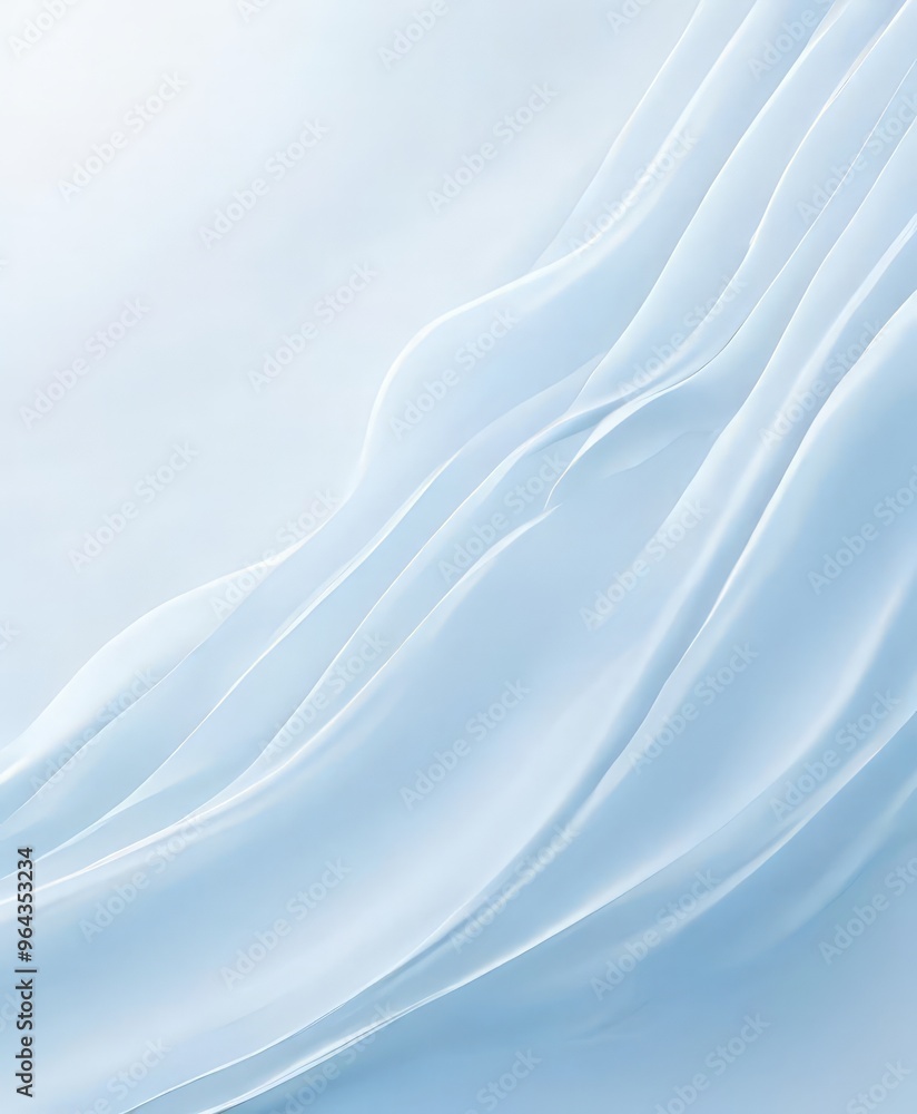 Poster serene, abstract blue-green wave pattern, with a subtle gradient effect and a soft, flowing texture.