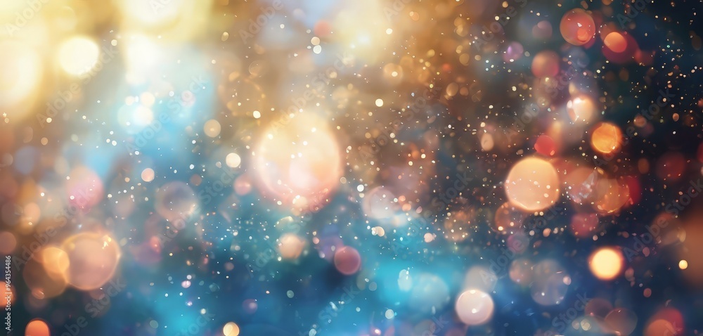 Poster vibrant display of colorful bokeh lights, creating a festive and celebratory atmosphere.