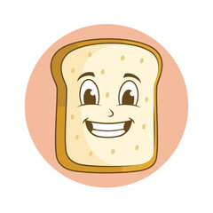 Happy bread cartoon vector design