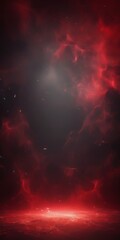 Fototapeta premium a dramatic, fiery scene with swirling clouds of red and black hues, creating a sense of intense energy and movement. The background is dark, providing a stark contrast to the