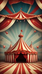 Fototapeta premium Red and white circus Party tent 