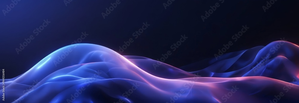 Aufkleber digital illustration of a wave-like pattern, with a gradient of blue and purple hues. the wave appea