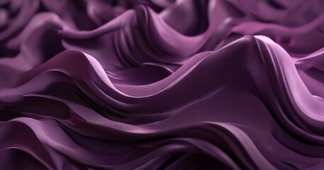 Obraz premium a close-up view of a purple fabric with a wave-like texture, creating a visually and abstract pattern.
