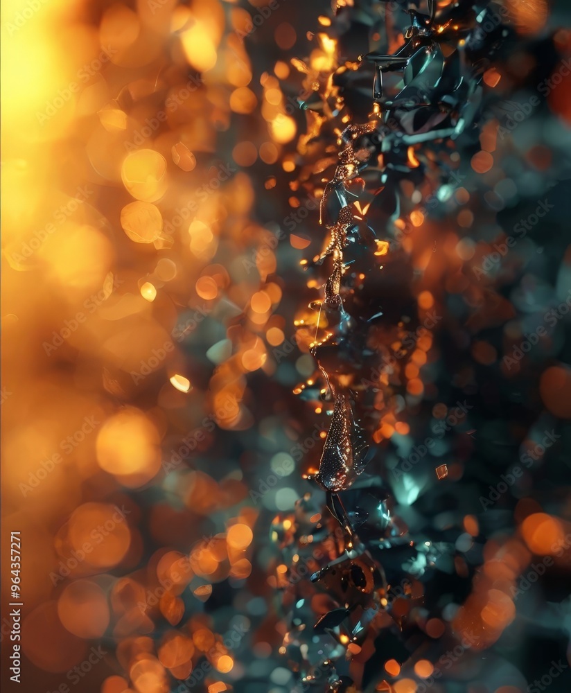Poster a close-up view of a metallic surface with a textured, metallic appearance. the surface is adorned w