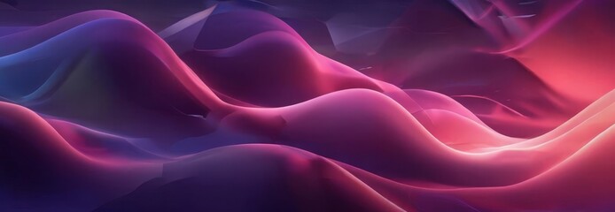 Obraz premium vibrant abstract composition of fluid, wave-like shapes in shades of purple and pink, creating a dynamic and visually striking scene.