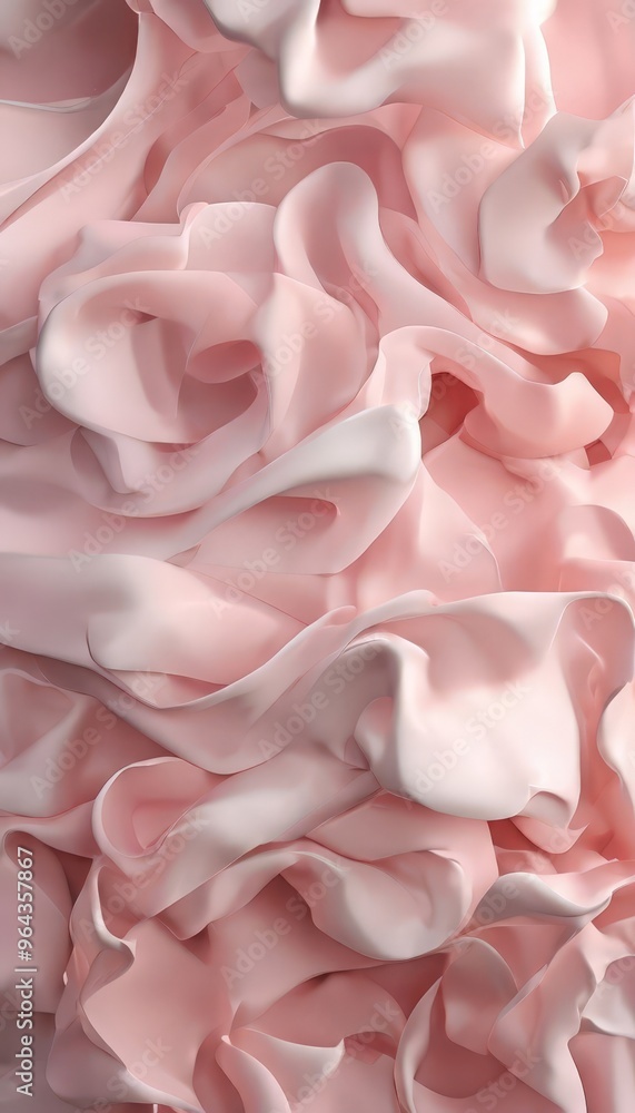 Poster a close-up of a soft, flowing pink fabric, resembling the texture of a rose petal. the fabric appear