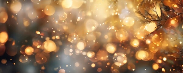 blurred, bokeh-filled background with a warm, golden glow, creating a festive and celebratory atmosphere.