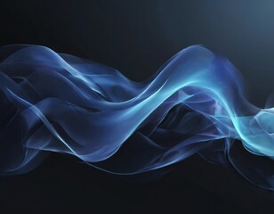 dynamic, abstract representation of blue smoke or vapor, with a dark background that accentuates the swirling, wispy patterns. The image does not contain any discernible text.