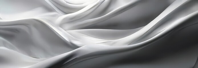 Fototapeta premium a close-up view of a flowing, white fabric with a smooth, wavy texture. The fabric appears to be made of silk or satin, and taken from a slightly elevated angle, creating a sense