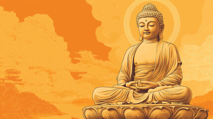 Fototapeta premium Buddha statue symbolizing peace and spirituality