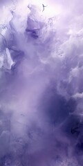 Obraz premium a digital art piece featuring a swirling, abstract pattern of purple and white hues, with a small figure of a person in the top right corner.