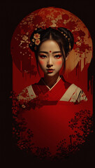 poster japanese woman 