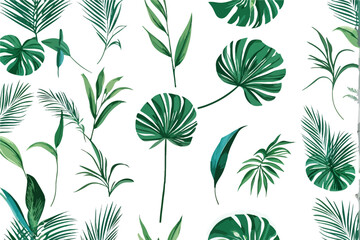 Fototapeta premium Abstract art nature background vector. Modern shape line art wallpaper. Boho foliage botanical tropical leaves and floral pattern design for home deco, wall art, social media post and story background