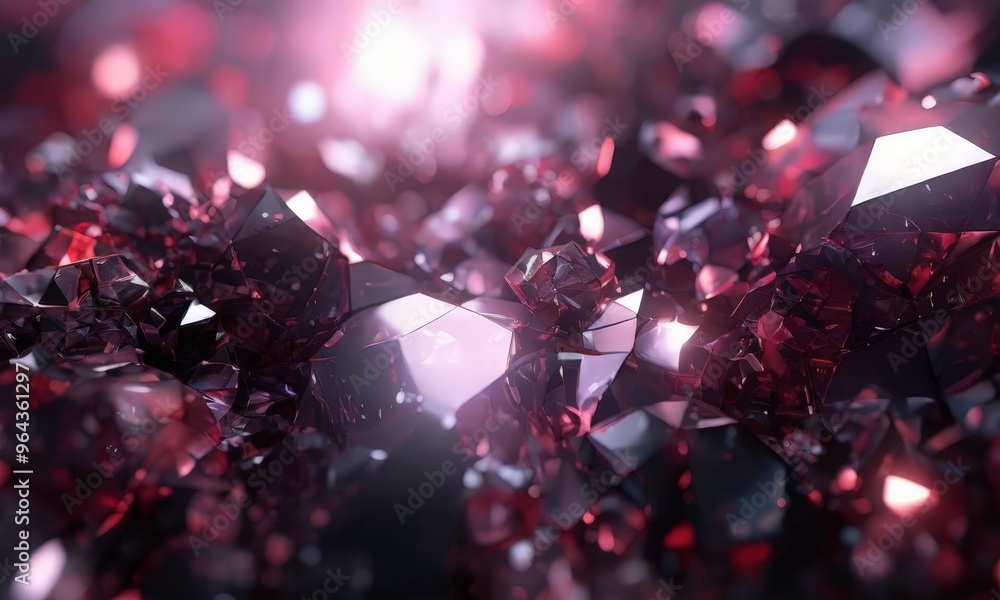Poster a close-up of a cluster of faceted crystals, showcasing their intricate and faceted structures. the 