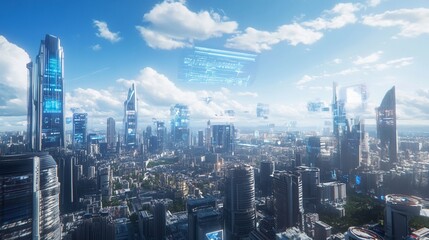 Fototapeta premium AI-powered future advanced urban design