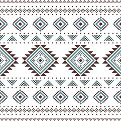 Ancient echoes Aztec geometric seamless patterns southwest Navajo Native American tribal ethnic colorful for textile printing