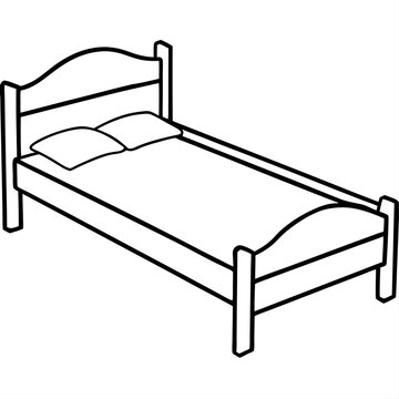recommend clip art: bed outline coloring book page line art illustration digital drawing