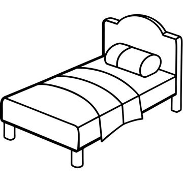 recommend clip art: bed outline coloring book page line art illustration digital drawing
